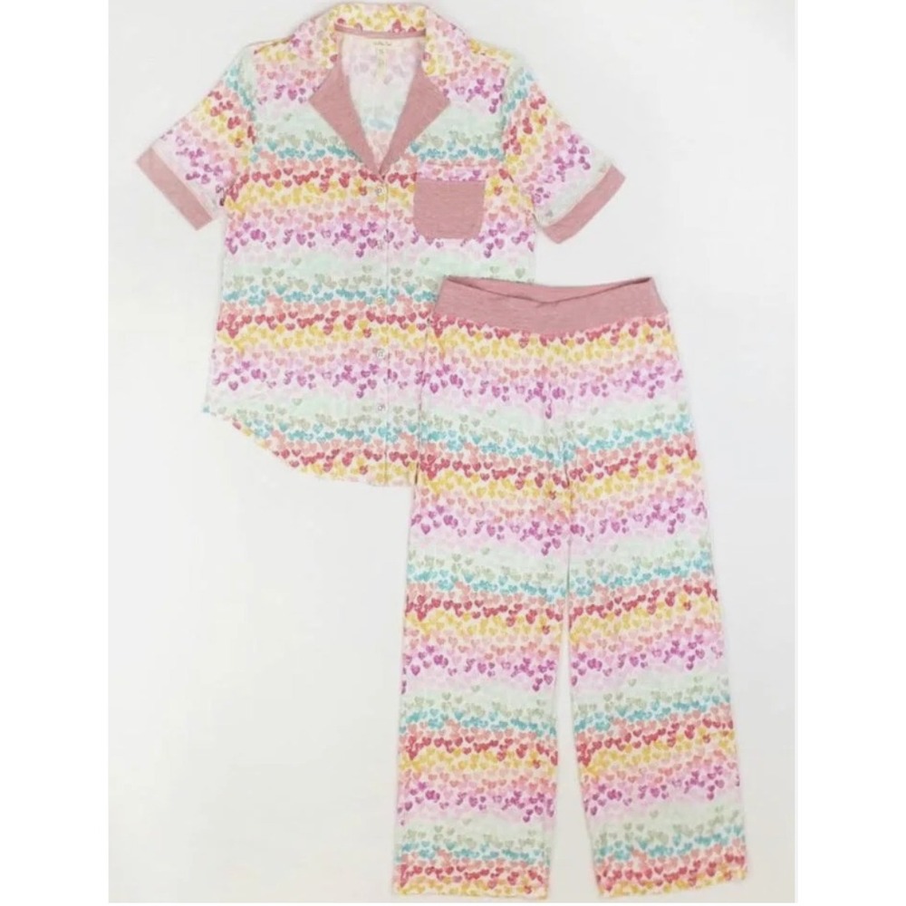 Matilda Jane Heart to Heart Print Pajama Set Womens Large Excellent